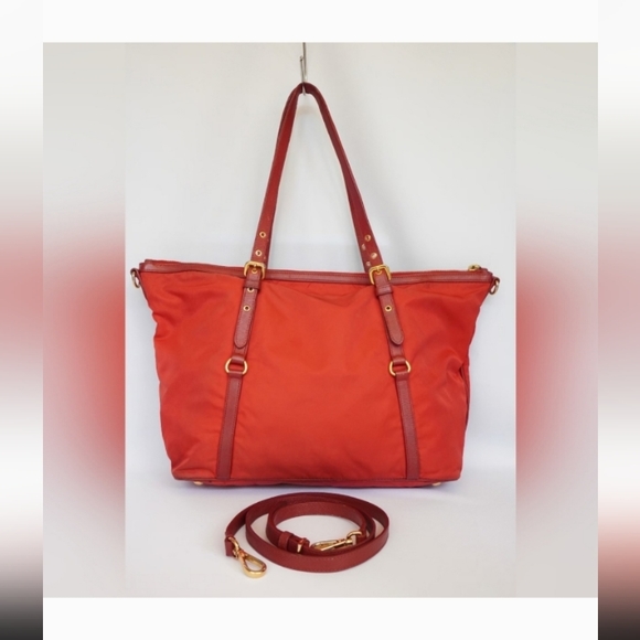 Authentic Red Prada Convertible Belted Hobo Tessuto with Leather❣️ - Picture 2 of 16